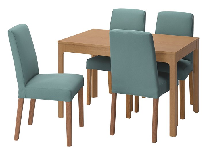 IKEA EKEDALEN / BERGMUND Stół i 4 krzesła, imit. dębu/Ljungen jasnozielony, 120/180 cm Liczba krzeseł 6 krzeseł Kategoria Stoły z krzesłami