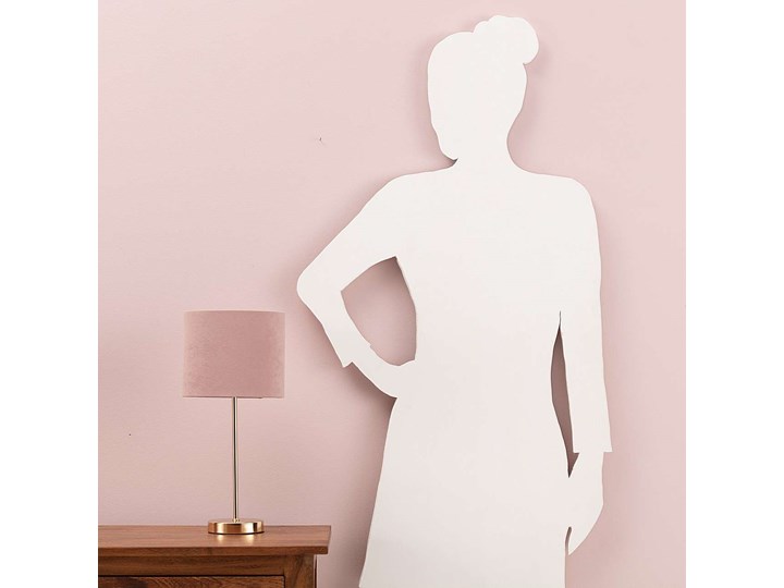 Lampa stołowa Lorie Light Pink, 40 cm Lampa z kloszem Tkanina Styl Nowoczesny Metal Styl Klasyczny