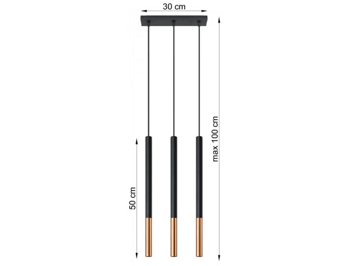 Lampa wisząca metalowa czarna 30x8 cm Kolor Czarny