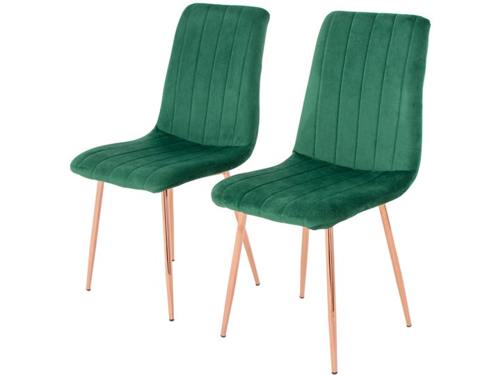 Stół BALTIMORE i 6 krzeseł SOFIA - zestaw do jadalni - brąz + zielony Kolor Brązowy