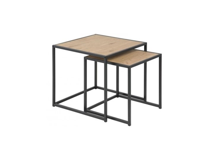Zestaw stolików Seaford Actona Styl Minimalistyczny Wysokość 45 cm Metal Drewno Płyta MDF Kształt blatu Kwadratowe