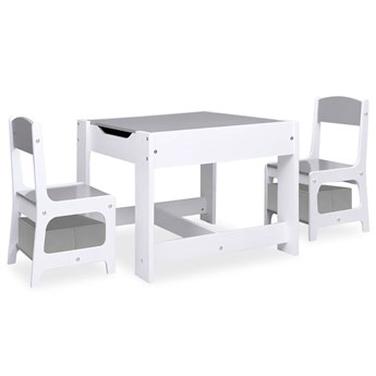 Szary wielofunkcyjny stolik z krzesłami dla dzieci - Tippo