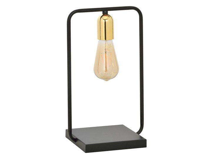 Czarna loftowa nowoczesna lampka nocna - D068-Rokka Wysokość 35 cm Lampa nocna Metal Drewno Pomieszczenie Sypialnia