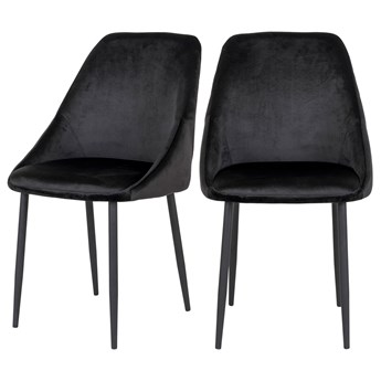 SELSEY Zestaw dwóch krzeseł tapicerowanych Amirio czarny velvet