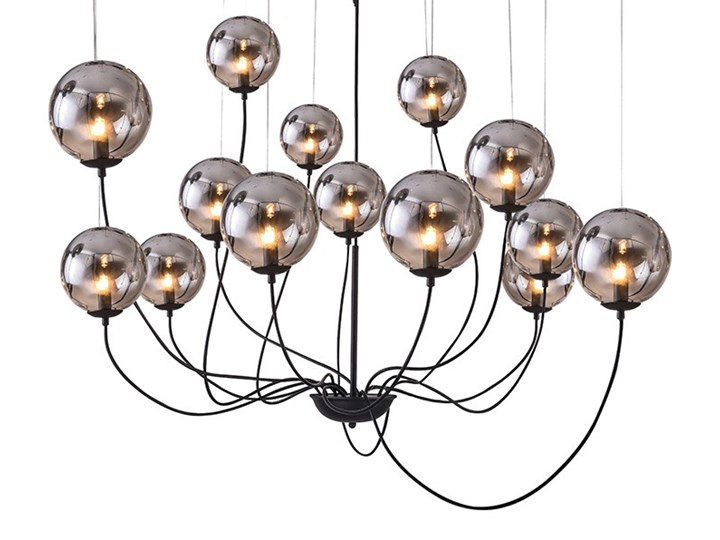CONFLUX 14 Chrom Szkło Pomieszczenie Salon Metal Żyrandol Kategoria Lampy wiszące