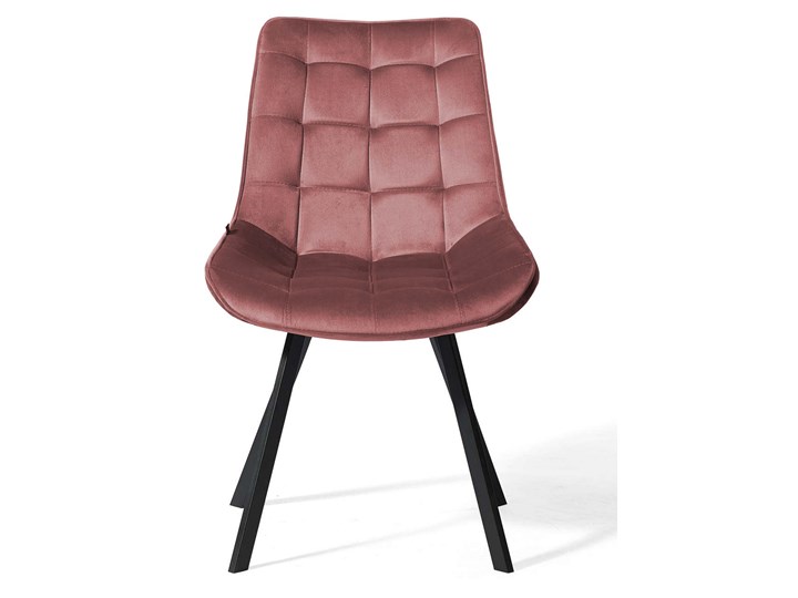 Krzesło tapicerowane różowe DC-6030 welur #44 Metal Pomieszczenie Jadalnia Tkanina Tworzywo sztuczne Kolor Różowy