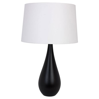 Czarna drewniana lampka stołowa z abażurem - S224-Artela