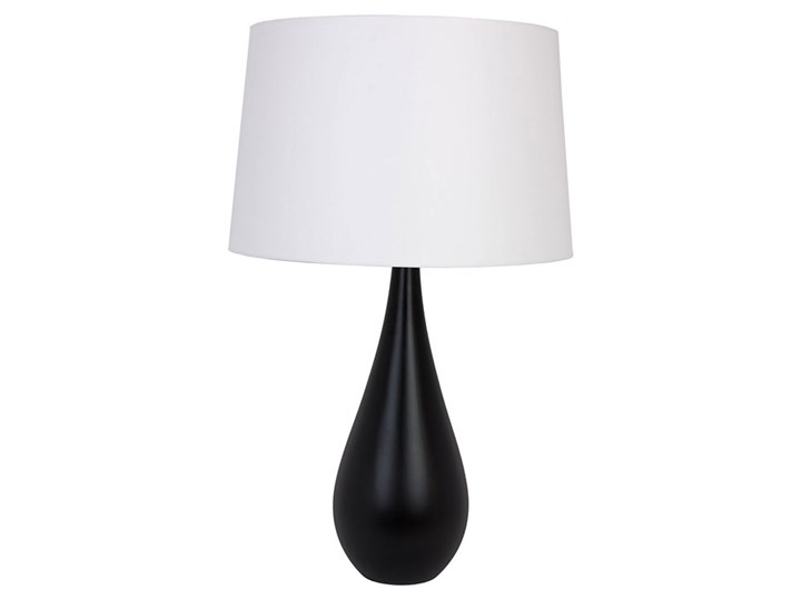 Czarna drewniana lampka stołowa z abażurem - S224-Artela Wysokość 64 cm Lampa nocna Drewno Pomieszczenie Sypialnia Lampa z abażurem Kolor Czarny