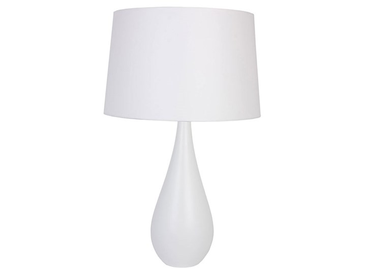 Biała skandynawska lampa stołowa z abażurem - S224-Artela Lampa nocna Drewno Wysokość 64 cm Lampa z abażurem Pomieszczenie Salon
