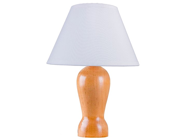 Drewniana klasyczna lampka nocna buk - S225-Revia Drewno Wysokość 28 cm Lampa z abażurem Styl Tradycyjny Lampa nocna Kolor Biały