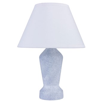Drewniana lampka nocna z abażurem szary marmur - S225-Revia