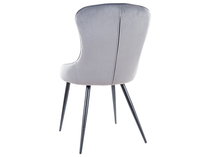 SELSEY Krzesło tapicerowane Stanity szare Metal Wysokość 51 cm Tkanina Pikowane Szerokość 52 cm Głębokość 45 cm Wysokość 91 cm Welur Szerokość 44 cm Styl Nowoczesny