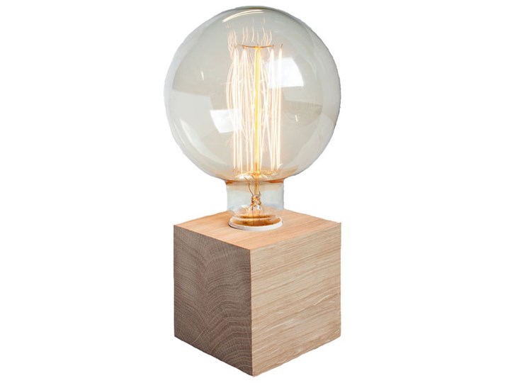 Drewniana lampka stołowa z odkrytą żarówką - S229-Gilda Lampa dekoracyjna Lampa nocna Wysokość 9 cm Drewno Kategoria Lampy stołowe