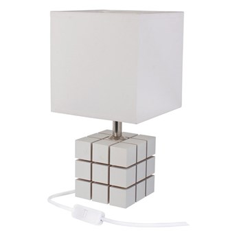 Biała nowoczesna lampka stołowa kostka Rubika - S230-Revila