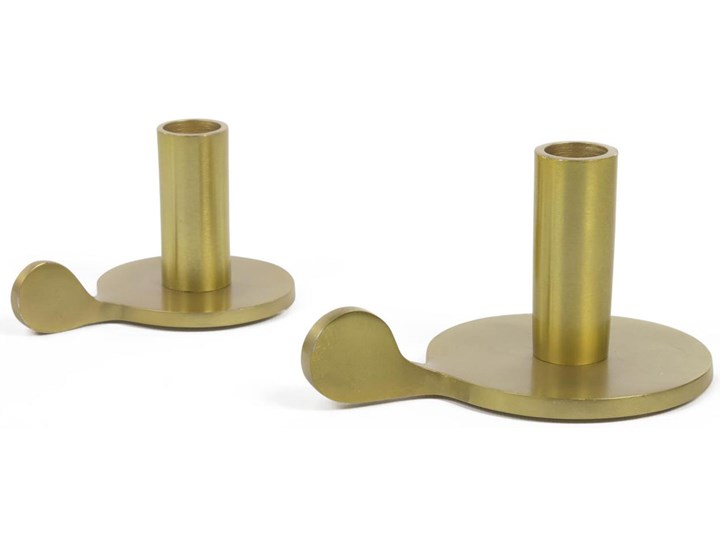 Zestaw dwóch świeczników Adabella aluminium - złote Kolor Złoty Metal Kategoria Świeczniki i świece