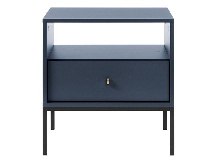 SELSEY Szafka nocna Monne bordowa granatowa Płyta meblowa Płyta laminowana Płyta MDF Metal Styl Vintage