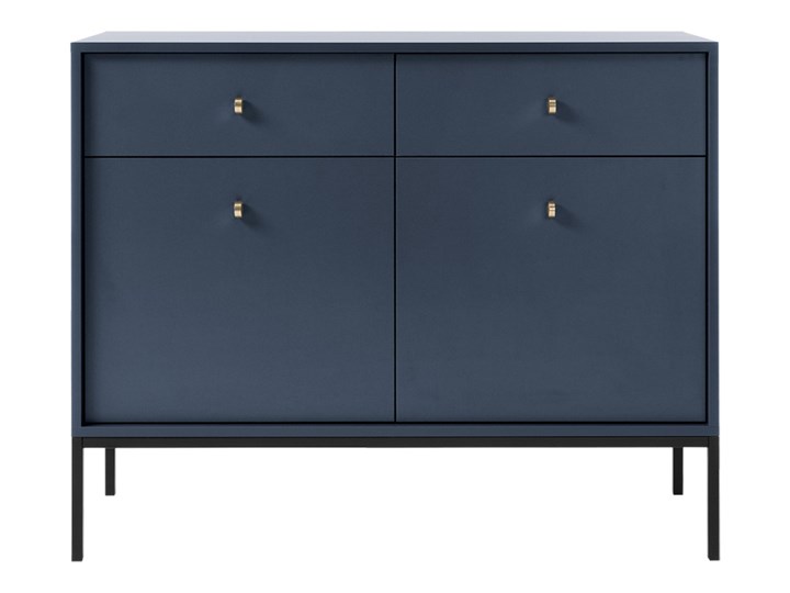 SELSEY Komoda z szufladami Monne granatowa vintage Drewno Głębokość 39 cm Wysokość 84 cm Szerokość 104 cm Pomieszczenie Salon