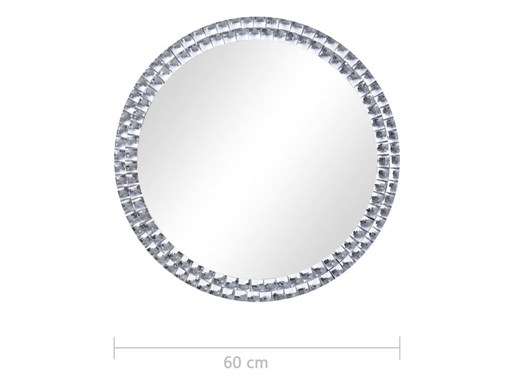 vidaXL Lustro ścienne, 60 cm, szkło hartowane Lustro z ramą Kategoria Lustra Okrągłe Pomieszczenie Sypialnia