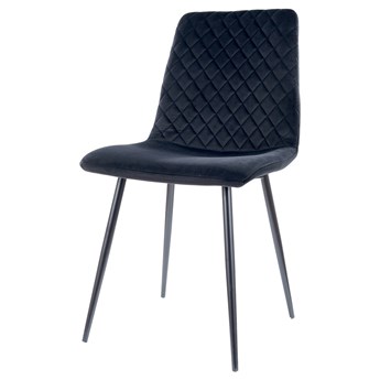 SELSEY Krzesło tapicerowane Bermand czarne