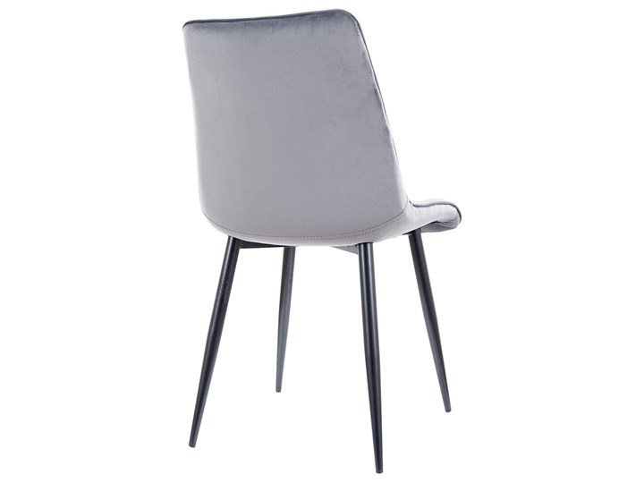 SELSEY Krzesło tapicerowane Dripperies szare Welur Wysokość 49 cm Pikowane Metal Wysokość 88 cm Tkanina Styl Nowoczesny Szerokość 47 cm Głębokość 42 cm Styl Glamour