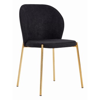 Krzesło LENA II czarne nogi złote tapicerowane