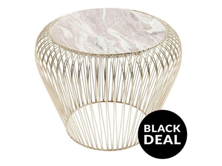 Stolik kawowy Beam Grey Marble Ø43 cm szary Rodzaj nóg Bez nóg Marmur Styl Glamour