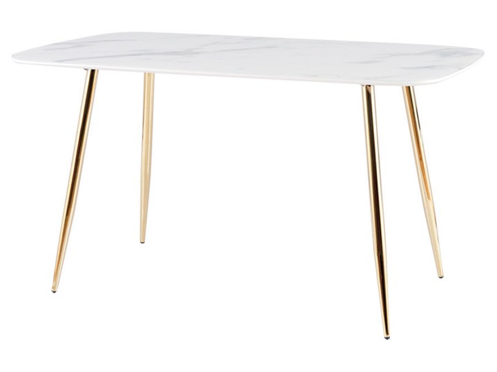 SELSEY Stół do jadalni Uniffspres 80-140 cm biały marmur-złoty