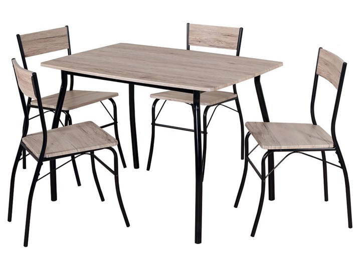 SELSEY Stół z krzesłami Ructivess dąb-czarny