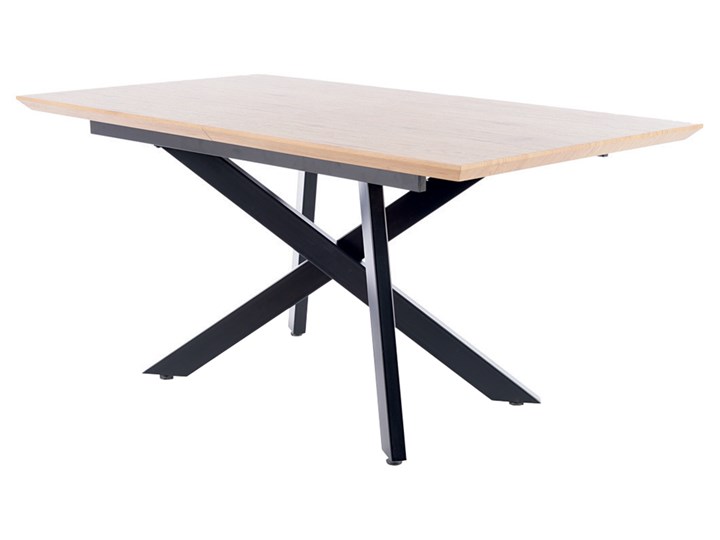 SELSEY Stół rozkładany Lapplers 90-160x200 cm  dąb-czarny Rozkładanie Rozkładane Drewno Metal Wysokość 76 cm Średnica
