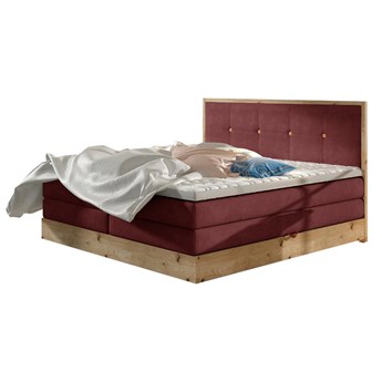 Łóżko kontynentalne na ramach dębowych ELLI z pojemnikiem na pościel 160x200  /kolory do wyboru