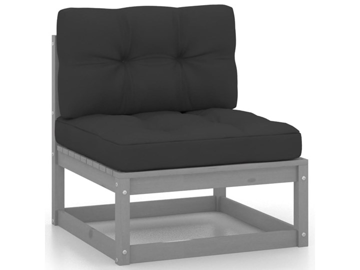 vidaXL 10-cz. zestaw wypoczynkowy do ogrodu, z poduszkami, szary Drewno Kolor Czarny Zestawy wypoczynkowe Tworzywo sztuczne Zawartość zestawu Sofa