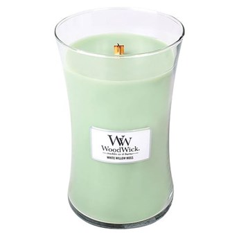 Świeczka zapachowa WoodWick White Willow Moss, 110 h