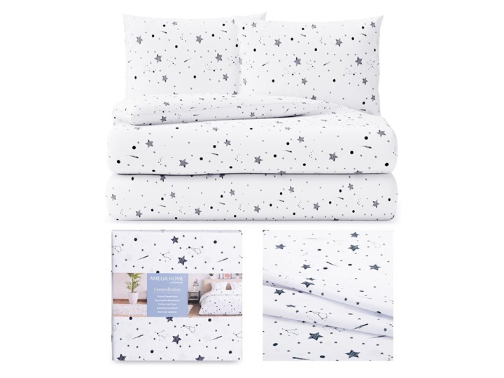 Bawełniana pościel dwuosobowa AmeliaHome Averi Constellation, 160x200 cm Bawełna Komplet pościeli Pomieszczenie Pościel do sypialni
