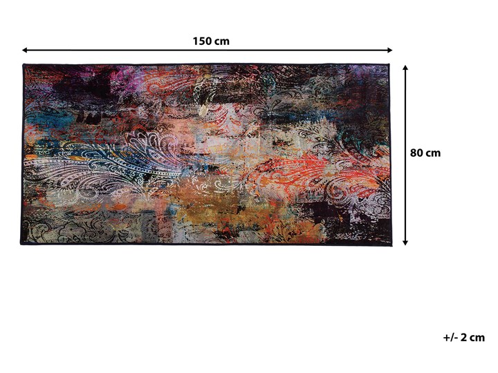 Beliani Dywan wielokolorowy 80 x 150 cm abstrakcyjny wzór akwarelowy nowoczesny salon sypialnia duży pokój Dywaniki 80x150 cm Dywany Prostokątny Poliester Wzór Orientalny