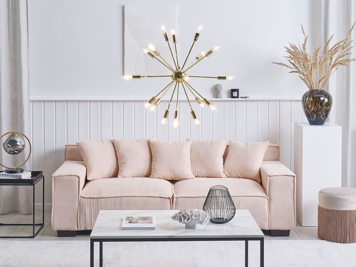 Beliani Lampa sufitowa złota metalowa 149 cm 18 żarówek kształt gwiazdy współczesna Lampa inspirowana Ilość źródeł światła 18 źródeł Styl Nowoczesny