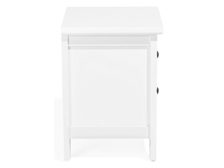 Beliani Szafka nocna biała 56 x 44 cm dwie szuflady styl klasyczny Metal Płyta MDF Płyta laminowana Pomieszczenie Sypialnia