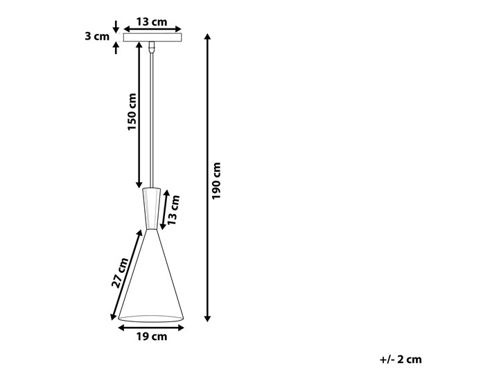 Beliani Lampa sufitowa szara miedziana metalowa 190 cm klosz w kształcie stożka nowoczesna Stal Styl Nowoczesny Lampa z kloszem Tworzywo sztuczne Lampa inspirowana Pomieszczenie Jadalnia
