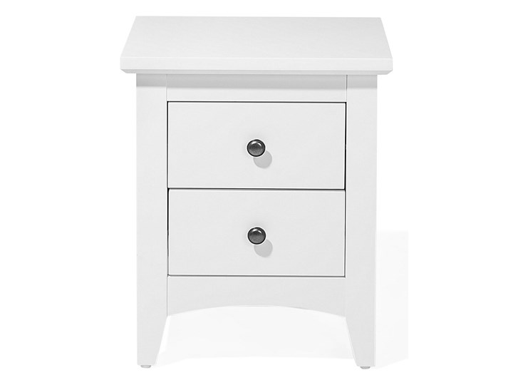 Beliani Szafka nocna biała 56 x 44 cm dwie szuflady styl klasyczny Metal Płyta laminowana Płyta MDF Pomieszczenie Sypialnia