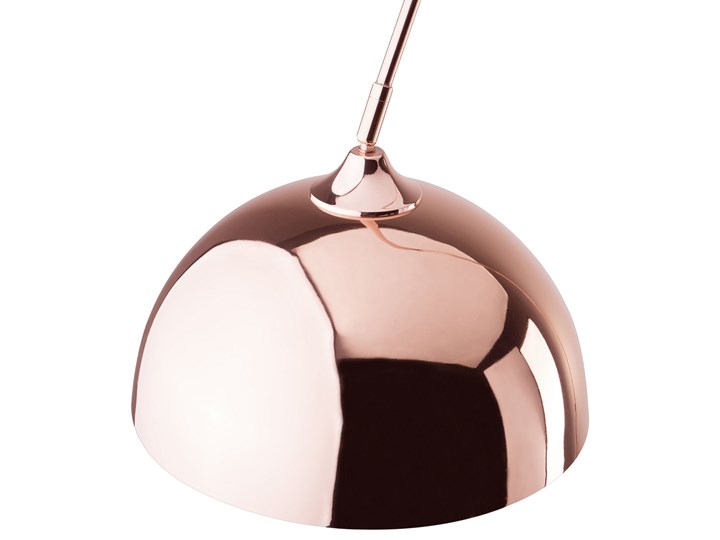 Beliani Lampa podłogowa miedziana metalowa 160 cm pałąk wysoki połysk nowoczesna Lampa dekoracyjna Lampa z kloszem Styl Nowoczesny