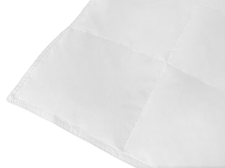 Beliani Kołdra całoroczna puchowa bawełniana 135 x 200 cm dwustronna pojedyncza uniwersalna Z pierza 135x200 cm 155x220 cm Kolor Biały