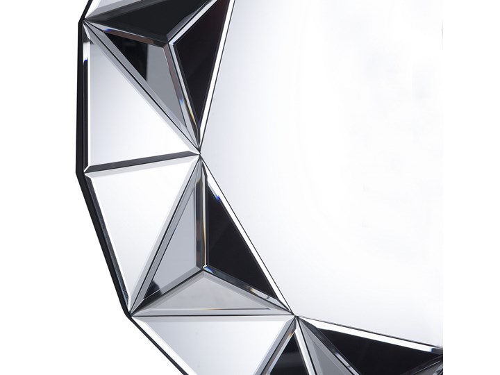 Beliani Lustro wiszące ścienne srebrne okrągłe 70 cm ozdobne Lustro z ramą Pomieszczenie Przedpokój