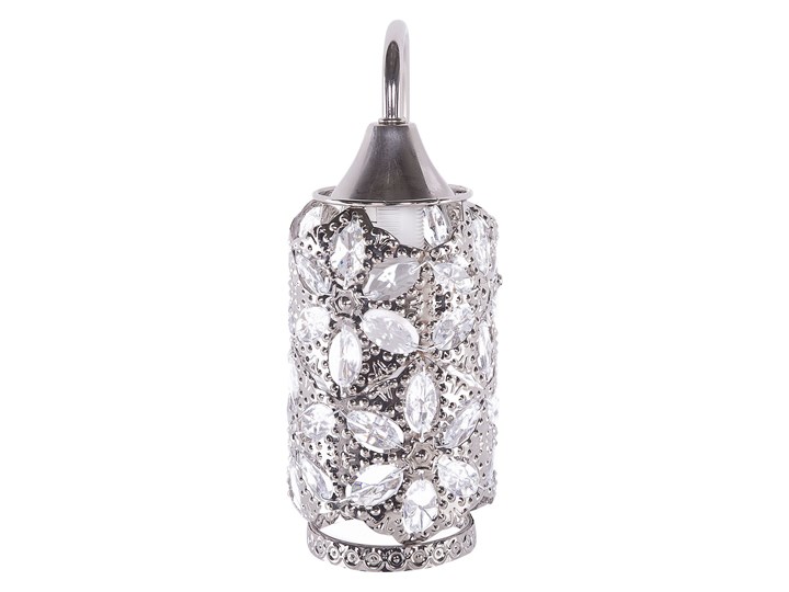 Beliani Lampa ścienna wzór kwiatowy srebrna metalowa kinkiet styl romantyczny glam Kryształ Kinkiet z kloszem Szkło Kinkiet dekoracyjny Styl Vintage