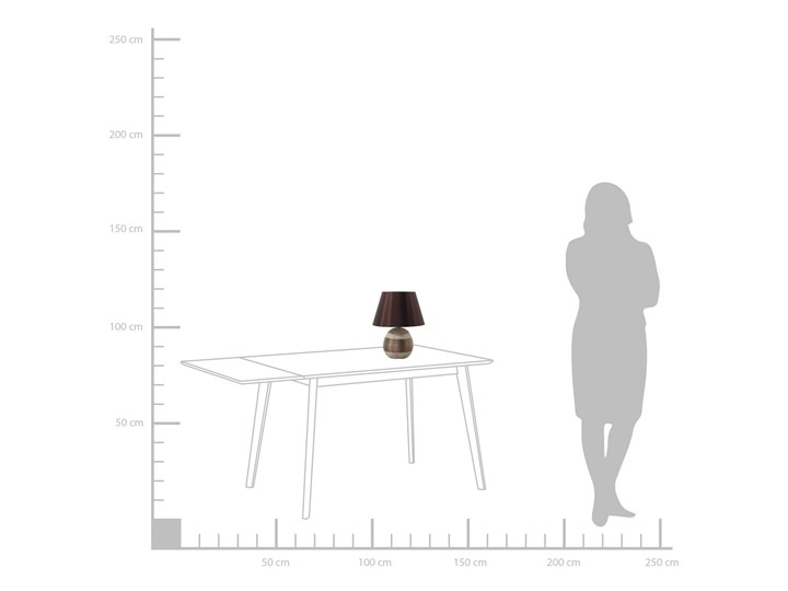 Beliani Lampka nocna stołowa brązowa ceramiczna ozdobna okrągła Wysokość 37 cm Ceramika Lampa nocna Lampa dekoracyjna Lampa z kloszem Lampa z abażurem Pomieszczenie Sypialnia Kolor Beżowy