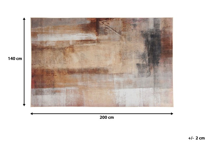 Beliani Dywan beżowy 140 x 200 cm krótkowłosy abstrakcyjny wzór Prostokątny Dywany Poliester 140x200 cm Pomieszczenie Salon