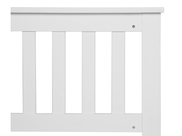 Beliani Łóżko ze stelażem białe drewniana rama 140 x 200 cm niskie wezgłowie minimalistyczny design Drewno Łóżko drewniane Rozmiar materaca 140x200 cm