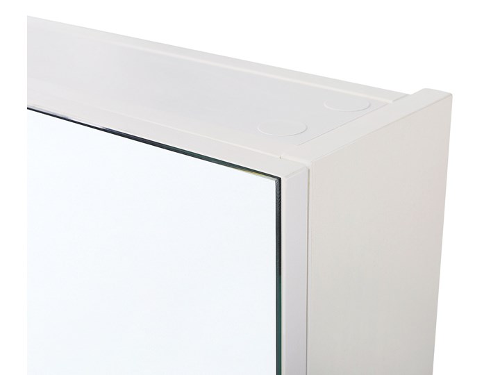 Beliani Szafka łazienkowa wisząca biała sklejka 60 x 60 cm dwudrzwiowa z półkami i lustrem Szafki Z lustrem Szkło Kolor Biały Wiszące Rodzaj frontu Drzwiczki