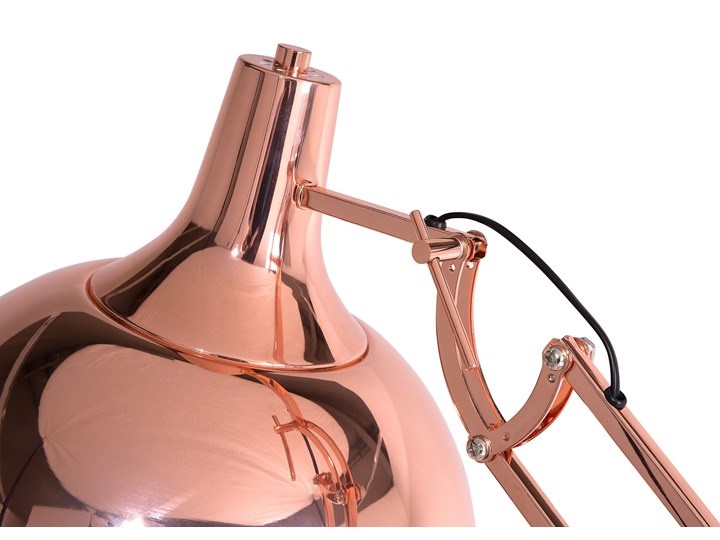 Beliani Lampa podłogowa stojąca miedziana metalowa ruchome ramie 180 cm industrialny design do salonu i sypialni Lampa do czytania Kolor Miedziany