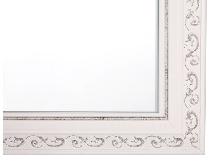 Beliani Lustro ścienne wiszące biało-srebrne 50 x 130 cm łazienka przedpokój Prostokątne Lustro z ramą Kategoria Lustra