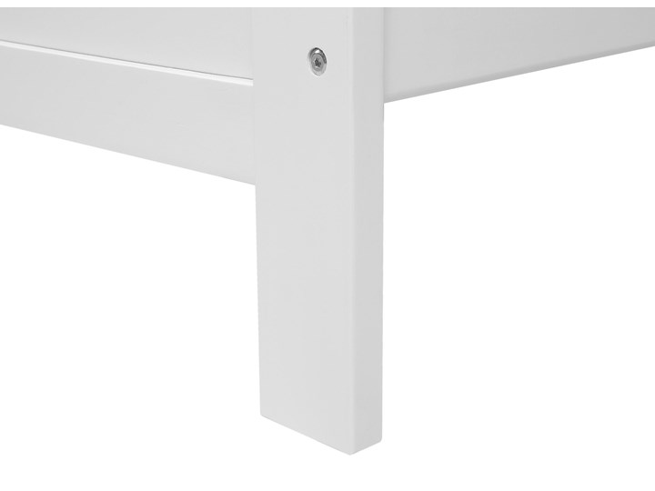 Beliani Łóżko ze stelażem białe drewniana rama 160 x 200 cm niskie wezgłowie minimalistyczny design Drewno Rozmiar materaca 160x200 cm