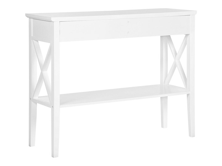 Beliani Konsola biała matowa 2 szuflady półka 80 x 100 cm styl skandynawski Pomieszczenie Sypialnia Z szufladą Głębokość 35 cm Z półką Wysokość 80 cm Płyta MDF Pomieszczenie Salon